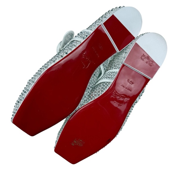 Christian Louboutin Mamastrapitina Mesh Nappa Leather Mary Jane Ballet Flats - Picture 5 of 9